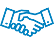 Icon of two hands shaking, representing Relatable Representation.